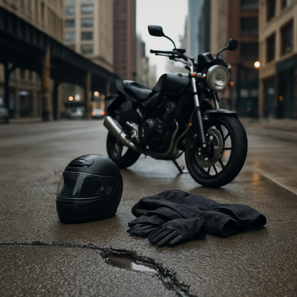 Motorcycle helmet and roadway conditions relevant to Illinois motorcycle accident claims